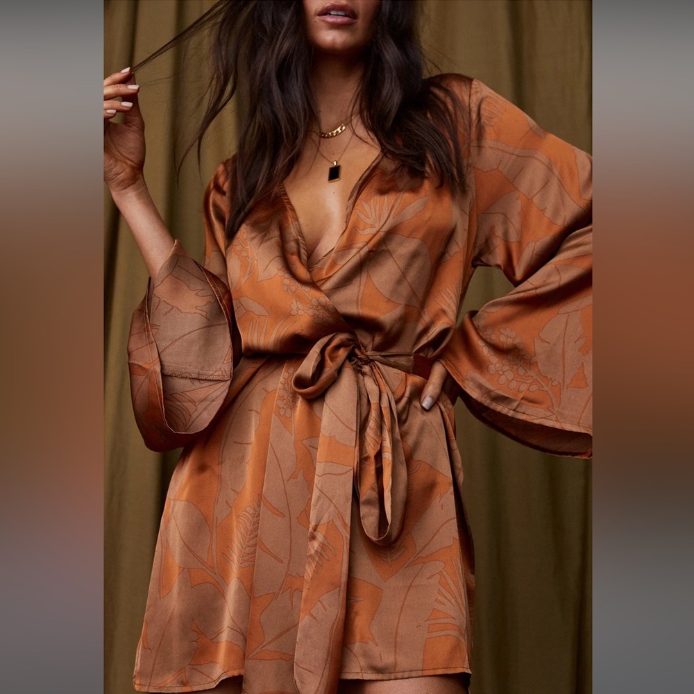 12th Tribe Rust Kimono Dress